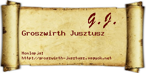 Groszwirth Jusztusz névjegykártya